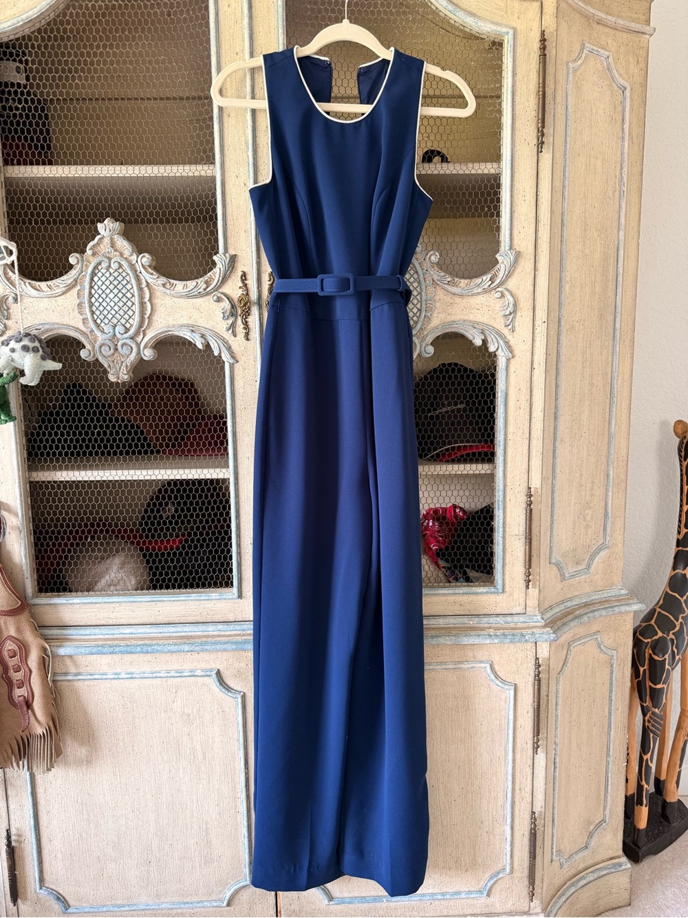 Ralph Lauren Purple Label Navy Sleeveless Belted Jumpsuit